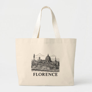 Florence Cityscape – Duomo Cathedral Line Art Grote Tote Bag