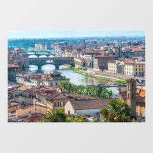 Florence cityscape - Ponte Vecchio over de Arno Raamsticker