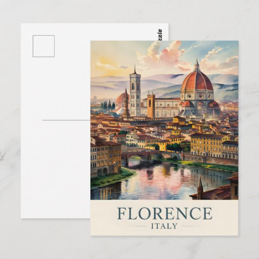 Florence Duomo kathedraal Waterverf Reizen Briefkaart (Voorkant / Achterkant)