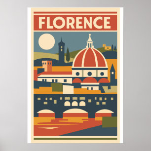 Florence Duomo Poster Vintage Reizen Italië