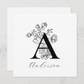 Florence Family Monogram Letter A Note Cards (Voorkant / Achterkant)