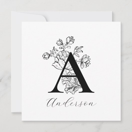 Florence Family Monogram Letter A Note Cards (Voorkant)