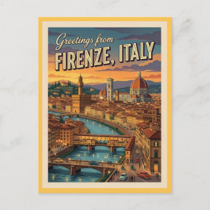 Florence Firenze Italië Groeten Briefkaart