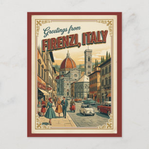 Florence Firenze Italië Groeten Retro Briefkaart