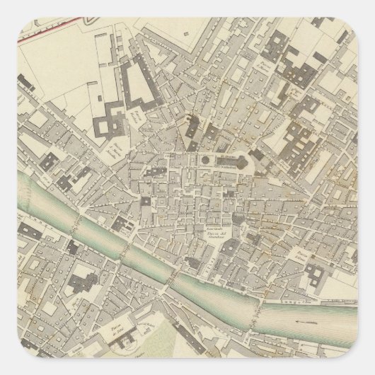 Florence Firenze Vierkante Sticker (Voorkant)