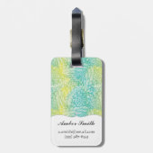 Florence  geel en blauw gradiënt bagagelabel (Achterkant verticaal)