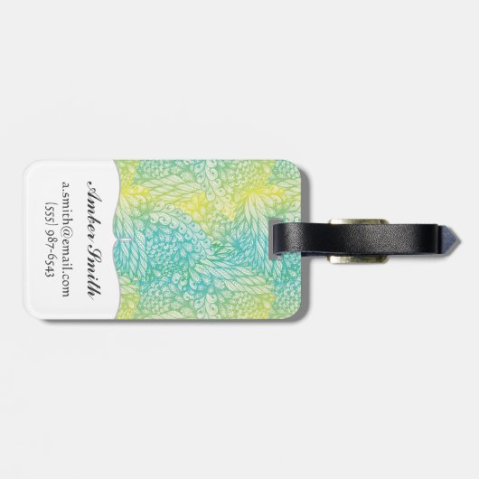 Florence  geel en blauw gradiënt bagagelabel (Achterkant horizontaal)