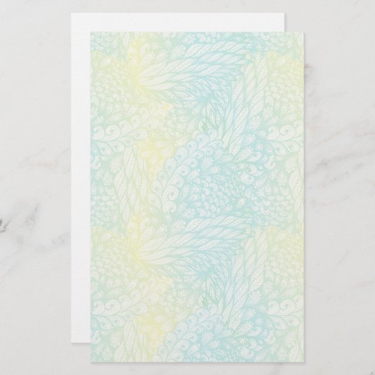 Florence  geel en blauw gradiënt briefpapier (Voorkant / Achterkant)