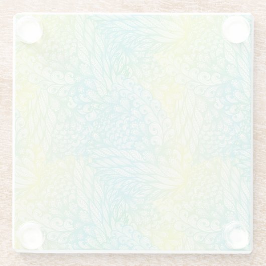 Florence geel en blauw gradiënt glazen onderzetter (Achterkant)