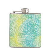 Florence geel en blauw gradiënt heupfles (Voorkant)