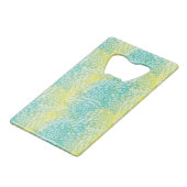 Florence  geel en blauw gradiënt kredietkaart flessenopener (Voorkant Gekanteld)