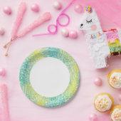 Florence geel en blauw gradiënt papieren bordje (Feest)