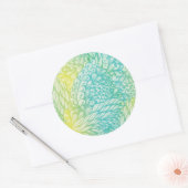 Florence  geel en blauw gradiënt ronde sticker (Envelop)