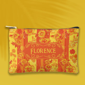 Florence Geel en Sinaasappel Bloemen Etui