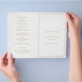 Florence Gold Elegant Trouwprogramma Flyer (Hand)