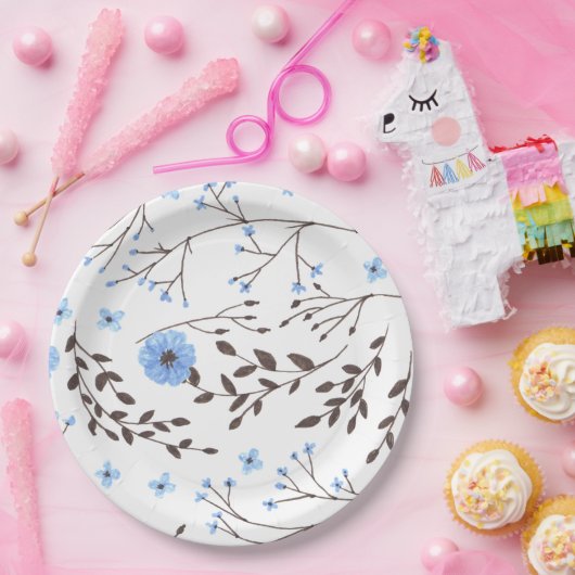 Florence in blauw en bruin papieren bordje (Feest)