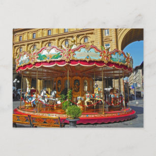 Florence Italië Antiek Carousel Briefkaart
