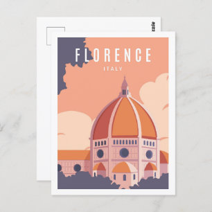 Florence Italië Beroemde Reisplaats Illustratie Briefkaart