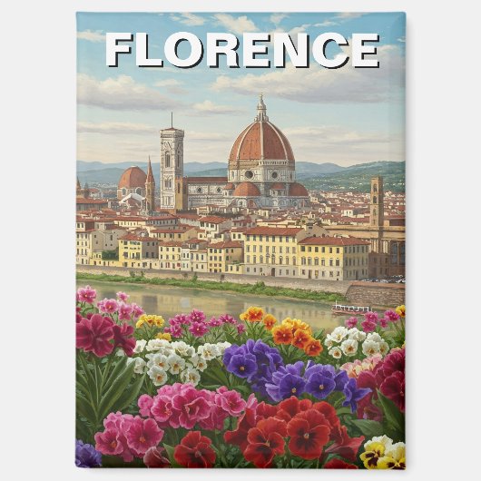Florence Italië Bloemen Reizen Magneet (Voorkant)