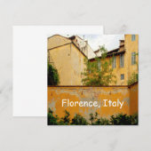 Florence Italie - Carte à plat Architecture Jaune (Devant / Derrière)