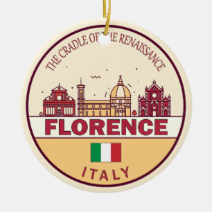 Florence Italië City Skyline Embleem Keramisch Ornament