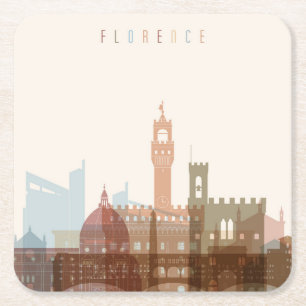Florence, Italië City Skyline Vierkante Kartonnen Onderzetter