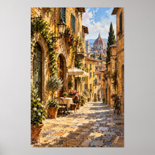 Florence Italië Dom Oude Stad Straatmuur Kunst Poster