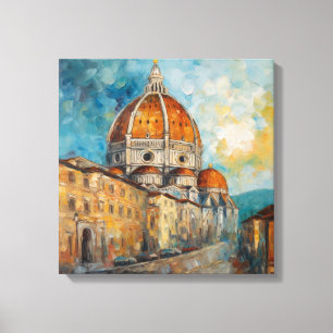 Florence, Italië Duomo Stijl van oliehoudende Canvas Afdruk