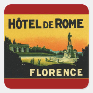 Florence Italië HOTEL DeROME Vierkante Sticker