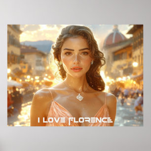 FLORENCE - ITALIË - IK HOU VAN FLORENCE POSTER