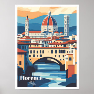 Florence Italië Kunstwerk Reizen Plaats illustrati Poster