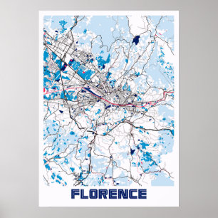 Florence - Italië MelkTea City Map Poster