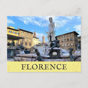 Florence Italië Neptunus Fontein Italiaans Reizen Briefkaart