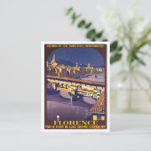 Florence, Italië, oud poster Briefkaart (Staand voorkant)