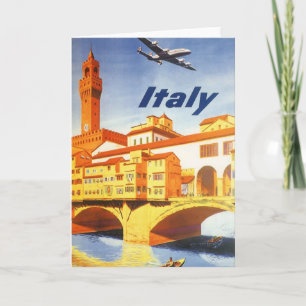 Florence Italië Ponte Vecchio Brug Vintage Reizen Kaart