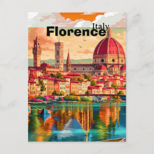 Florence Italië Reisansichtkaart, Florence Reis Ku Briefkaart