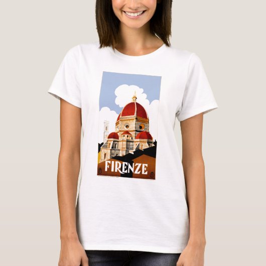 Florence Italië Reisposter 1930 T-shirt (Voorkant)