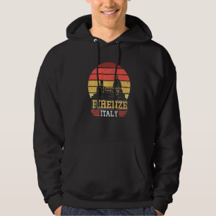 Florence Italië Retro Vintage Zonsondergang Silhou Hoodie