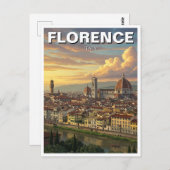 Florence Italië Skyline Reizen Briefkaart (Voorkant / Achterkant)