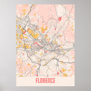 Florence - Italië - Stadskaart Chalk Poster
