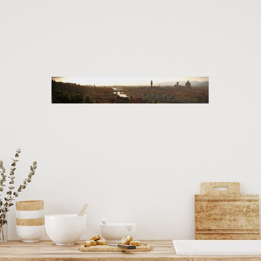 Florence Italië tijdens zonsondergang Poster (Keuken)