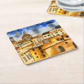 Florence Italië Vierkante Kartonnen Onderzetter (Schuin)