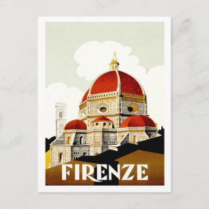 Florence, Italië, vintage reisansichtkaart Briefkaart