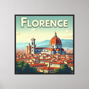Florence Italië Vintage Reizen Canvas Afdruk