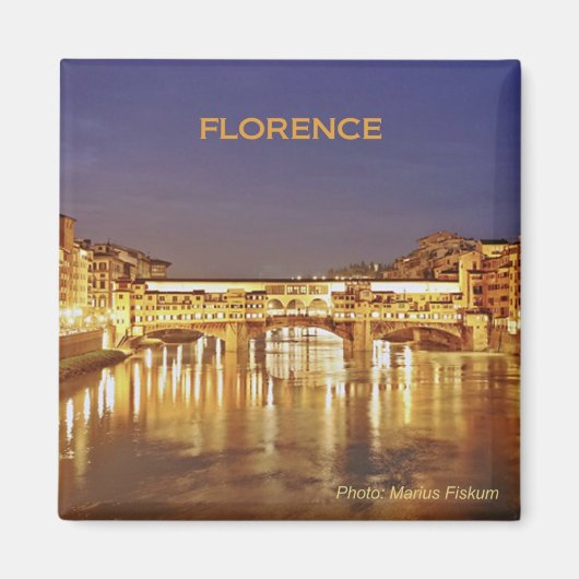 Florence Italie Voyage Photo souvenir Frigo Magnet (Devant)