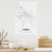 Florence, Italië (zwart op wit) Poster (Keuken)