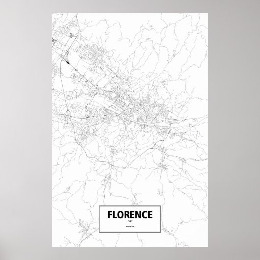 Florence, Italië (zwart op wit) Poster (Voorkant)