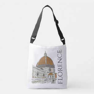 Florence Italy Duomo Pen and Ink Illustration Crossbody Tas