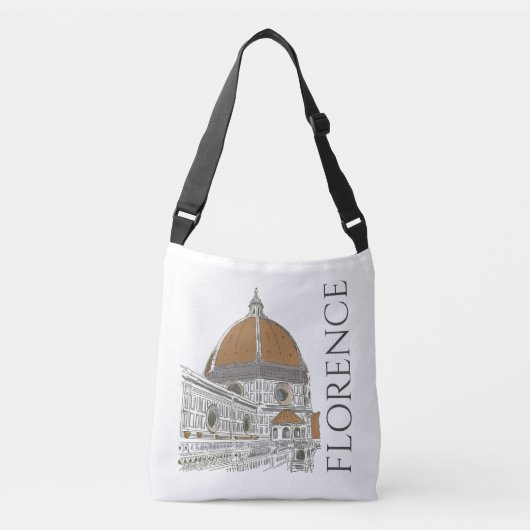 Florence Italy Duomo Pen and Ink Illustration Crossbody Tas (Voorkant)