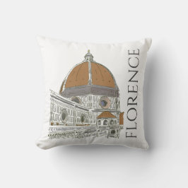 Florence Italy Duomo Pen and Ink Illustration Kussen